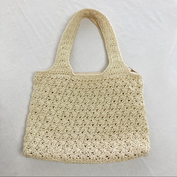 Vintage Handbags - Vintage Cream Crochet Mini Bag